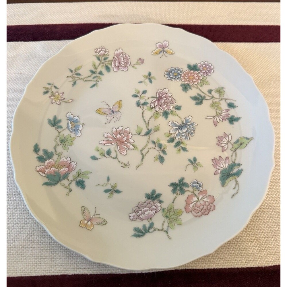 Vintage Takahashi San Francisco Cho-Cho Floral Butterfly Scalloped Dinner Plate